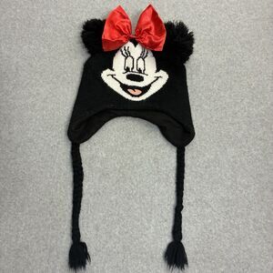 Disney Minnie Mouse Knit Earflap Beanie Hat – One Size Fits Most Adults